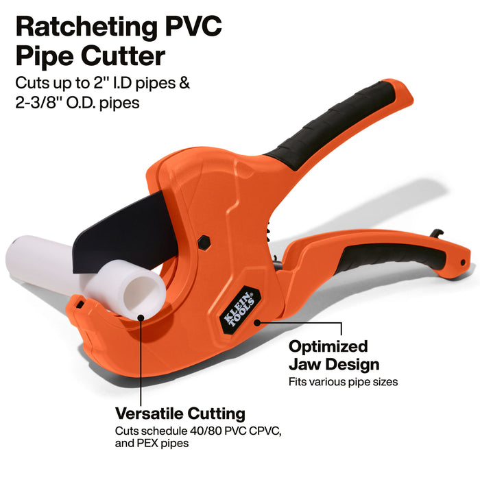Klein Tools 2-Inch Ratcheting PVC Pipe Cutter