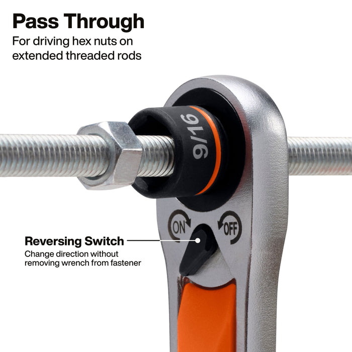 Klein Tools KNECT(TM) 6-Inch Adjustable Wrench with Pass-Through Ratchet Set, 10-Piece