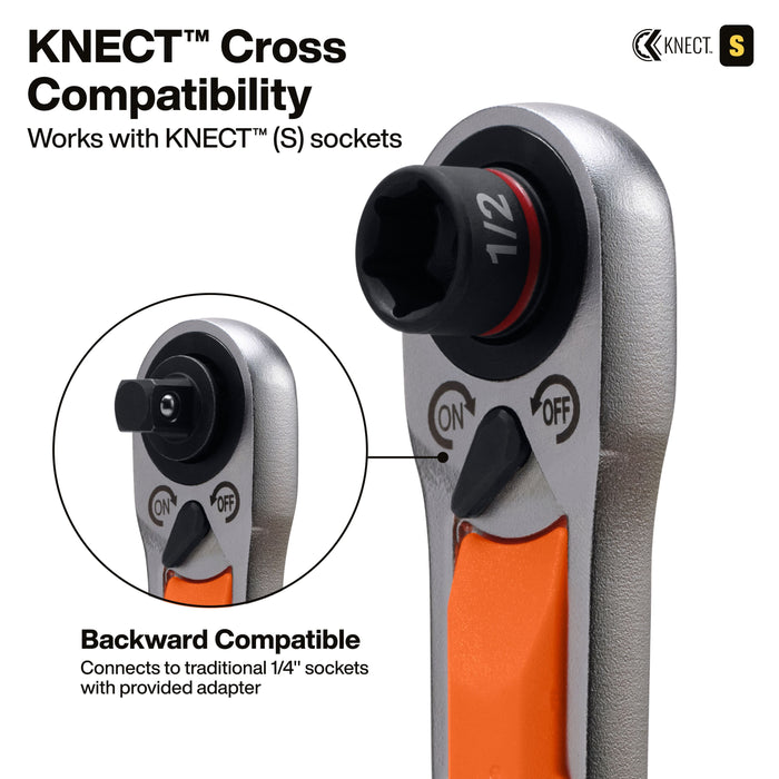 Klein Tools KNECT(TM) 6-Inch Adjustable Wrench with Pass-Through Ratchet Set, 10-Piece