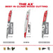 Milwaukee 9" 5 TPI AX™ with Carbide Teeth for Wood with Nails SAWZALL® Blade (3 PK)