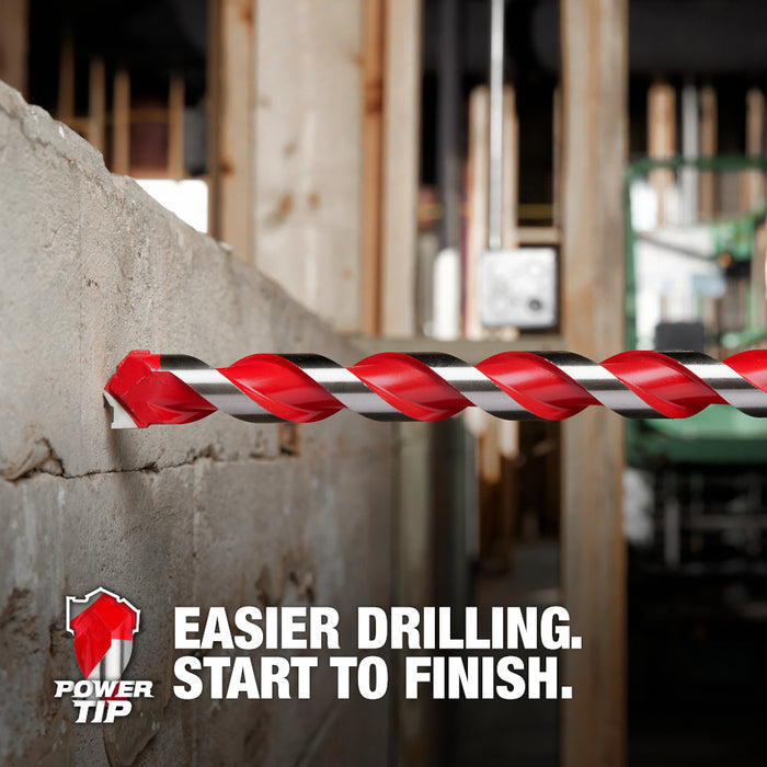 Milwaukee 1/2" x 16" x 18" SHOCKWAVE™ Impact Duty Carbide Hammer Drill Bit with POWER TIP™