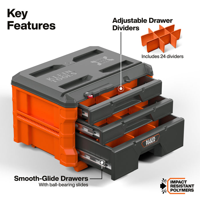 Klein Tools MODbox(TM) Multi-Depth Three-Drawer Toolbox