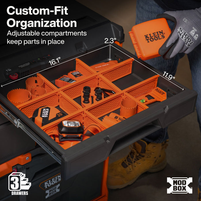 Klein Tools MODbox(TM) Multi-Depth Three-Drawer Toolbox