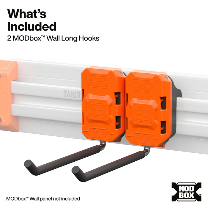 Klein Tools MODbox Wall System, Long Hook, 2-Pack