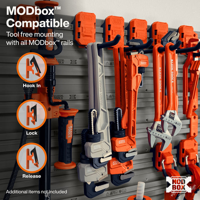 Klein Tools MODbox Wall System, Long Hook, 2-Pack