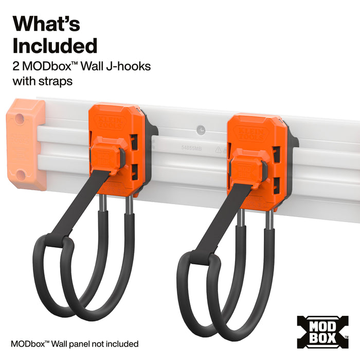 Klein Tools MODbox Wall System, J-Hook with Strap, 2-Pack