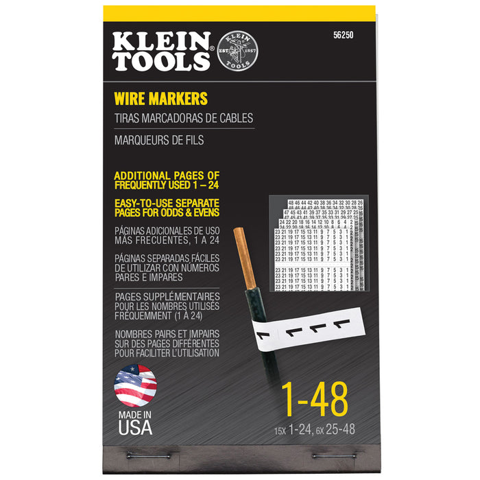 Klein Tools Wire Marker Book, 1-48, Model 56250*