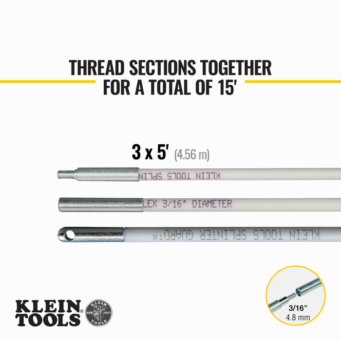 Klein Tools Mid-Flex Glow Rod Set, 15-Foot, Model 56415*