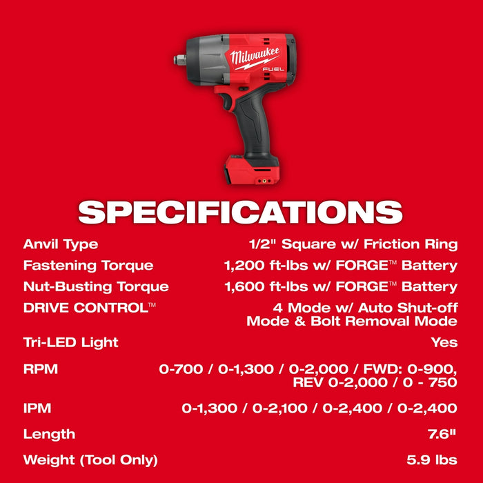 Milwaukee M18 FUEL™ 1/2" High Torque Impact Wrench w/ Friction Ring
