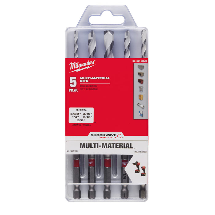 Milwaukee SHOCKWAVE™ Impact Duty Carbide Multi-Material Drill Bit Set - 5PC