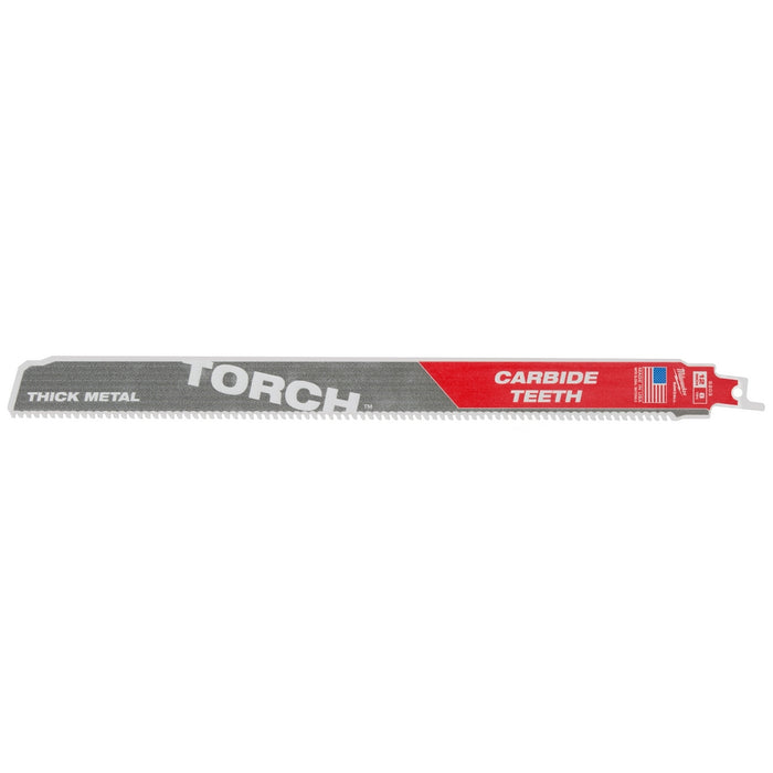 Milwaukee 12" 8 TPI TORCH™ with Carbide Teeth for Thick Metal SAWZALL® Blade (1 PK)