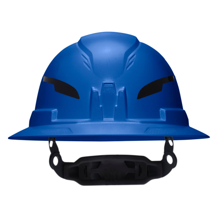 Klein Tools Class E Type-2 Hard Hat, Non-Vented Full Brim Style with Strap, Blue