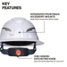 Klein Tools Class E Type-2 Hard Hat, Non-Vented Full Brim Style with Strap, Gray