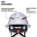 Klein Tools Class C Type-2 Hard Hat, Vented Full Brim with Strap, High Visibility Lime