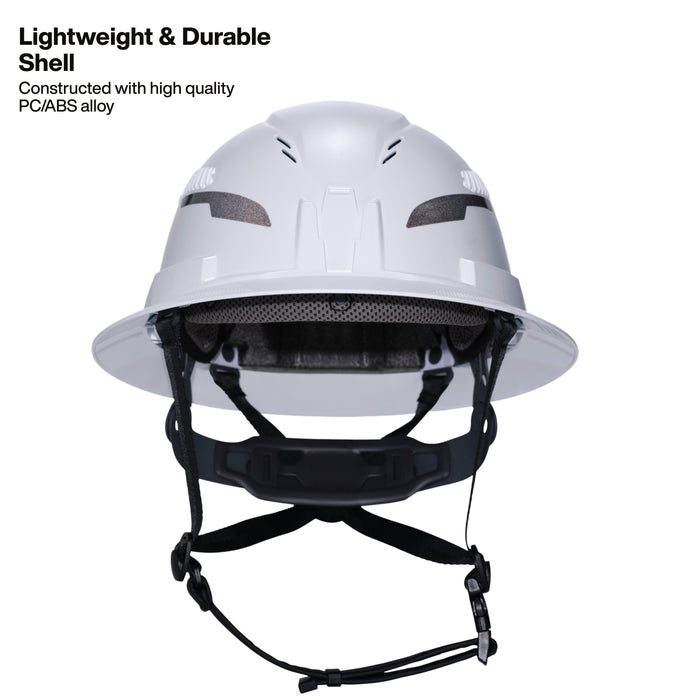Klein Tools Class C Type-2 Hard Hat, Vented Full Brim with Strap, Gray