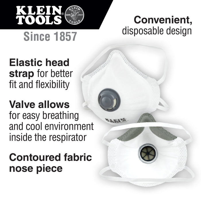 Klein Tools N95 Disposable Respirator, 3-Pack, Model 604403*