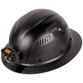 View Klein Tools TITAN Carbon Fiber Vented Full Brim Hard Hat, Class C with Headlamp, Model 60512