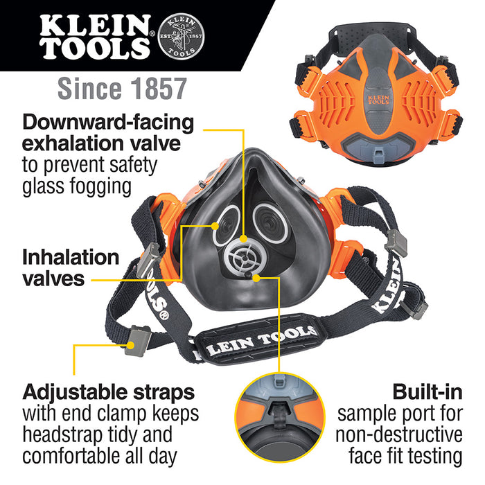 Klein Tools P100 Half-Mask Respirator, M/L, Model 60552*