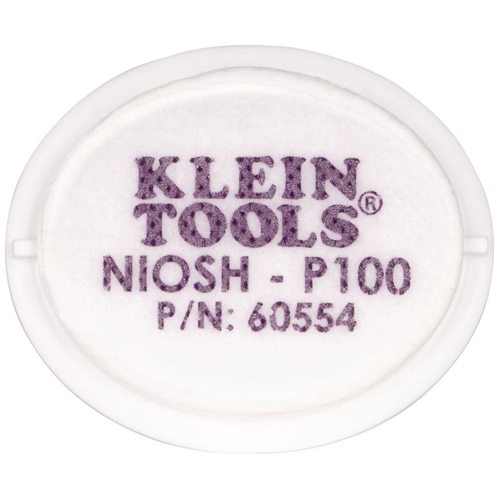 Klein Tools P100 Half-Mask Respirator Replacement Filters, Pack of 2, Model 60554*