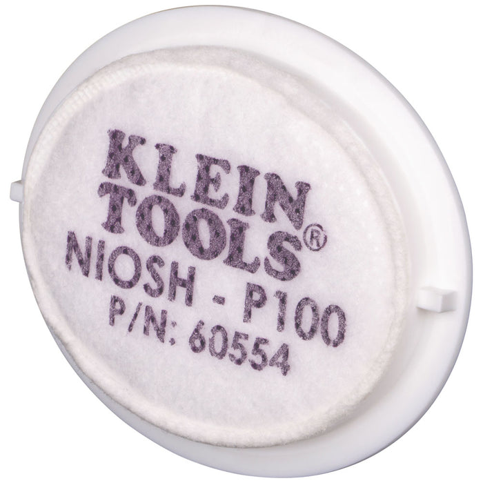 Klein Tools P100 Half-Mask Respirator Replacement Filters, Pack of 2, Model 60554*