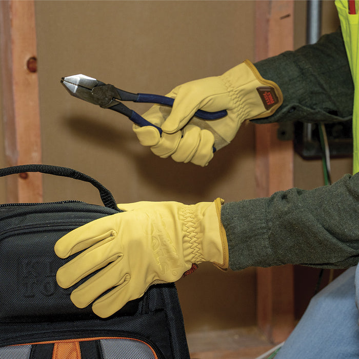 Klein Tools Cowhide Leather Gloves, Medium, Model 60603*