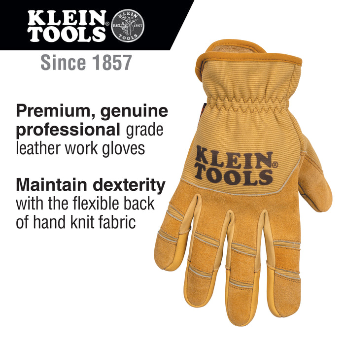 Klein Tools Leather All Purpose Gloves, Medium, Model 60607*