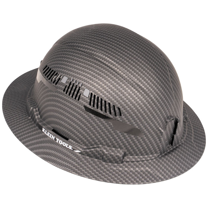 Klein Tools Hard Hat, Premium KARBN™ Pattern, Vented Full Brim, Class C, Model 60626