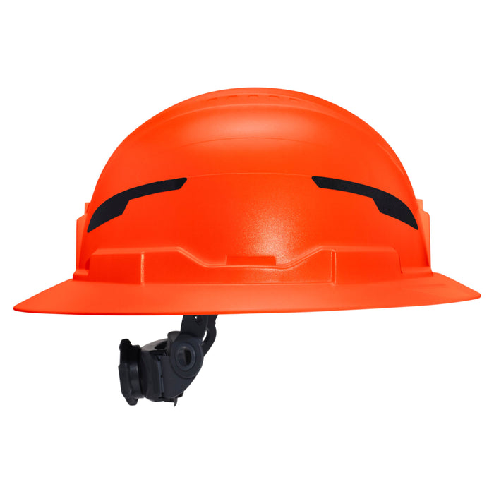 Klein Tools Class E Type-2 Hard Hat, Non-Vented Full Brim Style with Strap, Orange