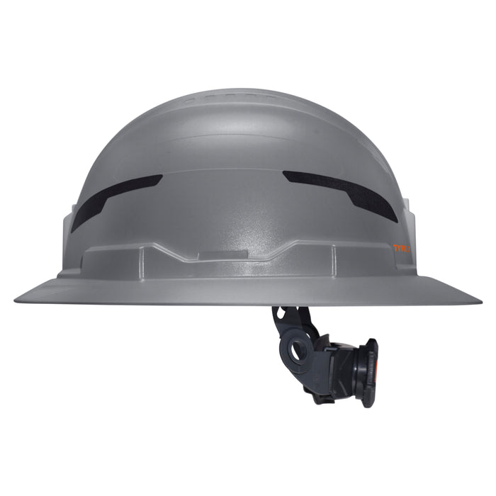 Klein Tools Class E Type-2 Hard Hat, Non-Vented Full Brim Style with Strap, Gray