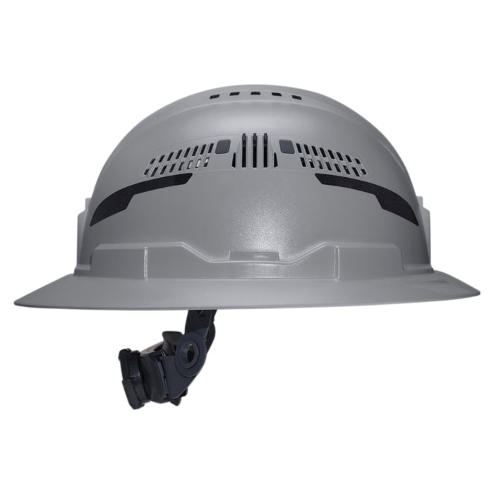 Klein Tools Class C Type-2 Hard Hat, Vented Full Brim with Strap, Gray