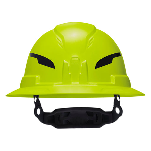Klein Tools Class E Type-2 Hard Hat, Non-Vented Full Brim Style with Strap, High Visibility Lime