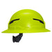 Klein Tools Class E Type-2 Hard Hat, Non-Vented Full Brim Style with Strap, High Visibility Lime