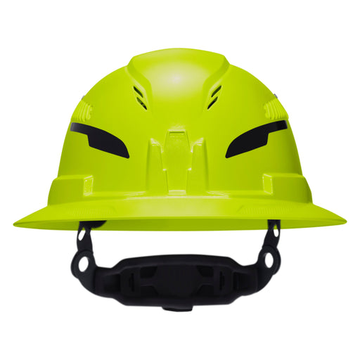 Klein Tools Class C Type-2 Hard Hat, Vented Full Brim with Strap, High Visibility Lime