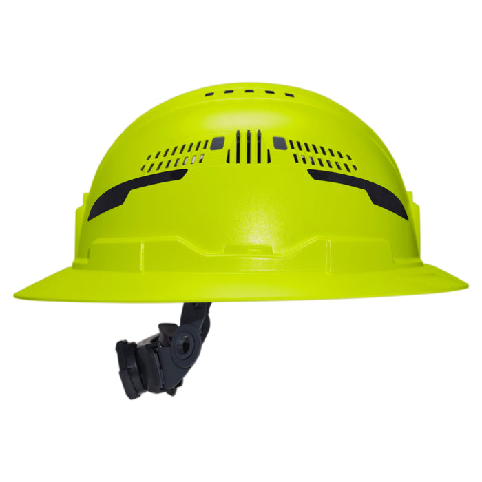 Klein Tools Class C Type-2 Hard Hat, Vented Full Brim with Strap, High Visibility Lime