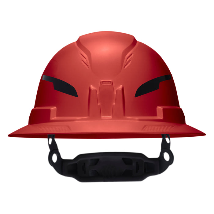 Klein Tools Class E Type-2 Hard Hat, Non-Vented Full Brim Style with Strap, Red