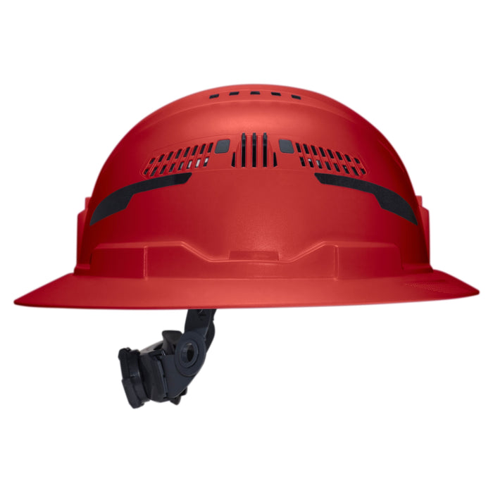 Klein Tools Class C Type-2 Hard Hat, Vented Full Brim with Strap, Red