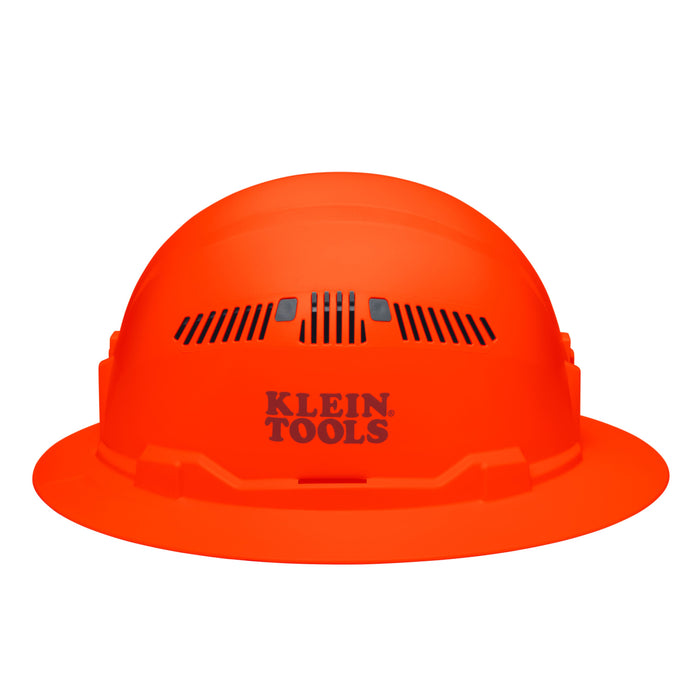 Klein Tools Hard Hat, Vented, Full Brim Style, High Visibility Orange
