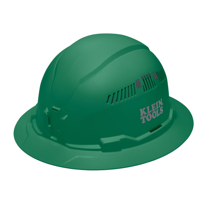 Klein Tools Hard Hat, Vented, Full Brim Style, Green