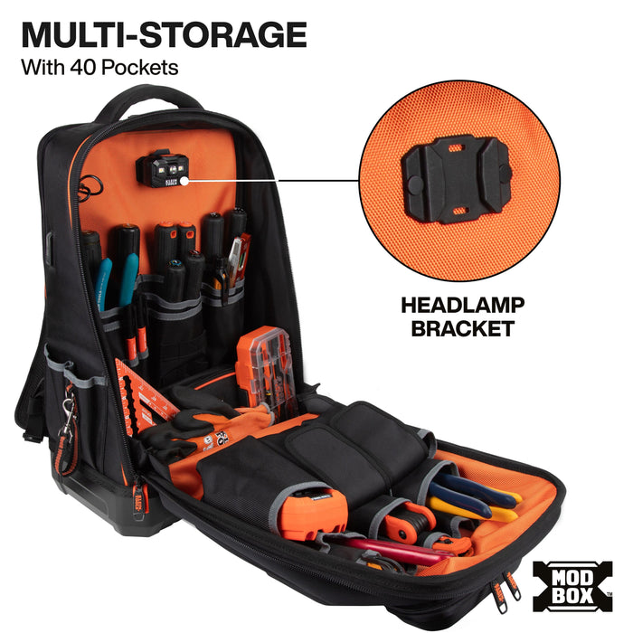Klein Tools MODbox Hardshell Backpack, 40 Pockets