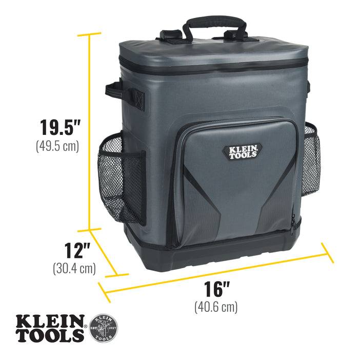 Klein Tools Backpack Cooler, Insulated, 30 Can Capacity, Model 62810BPCLR*