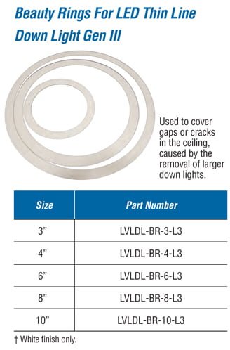 Magic Lite Beauty Ring (white only) for 4" Gen III, "L3" Series Thin-Line
