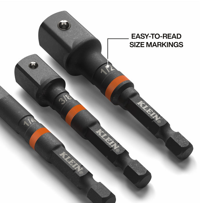 Klein Tools 3-Inch Impact Socket Adapter Set