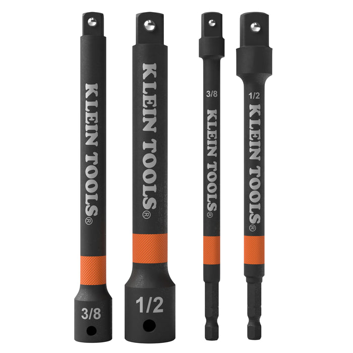 Klein Tools 6-Inch Impact Driver and Socket Extension Bar Set, 4-Piece