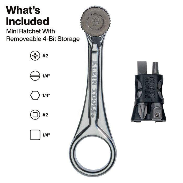 Klein Tools Slim-Profile Magnetic Mini Ratchet