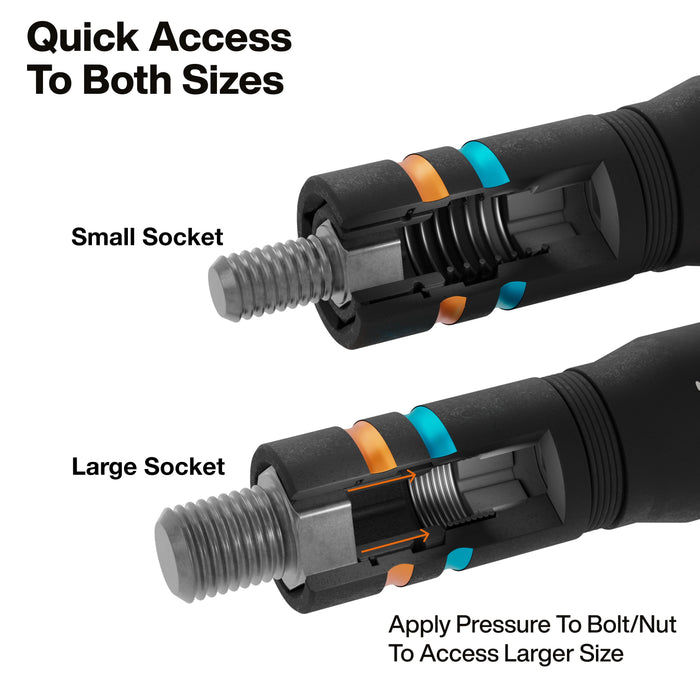 Klein Tools Quad-8 Heavy-Duty Impact Flip Sockets, Metric, 3-Piece