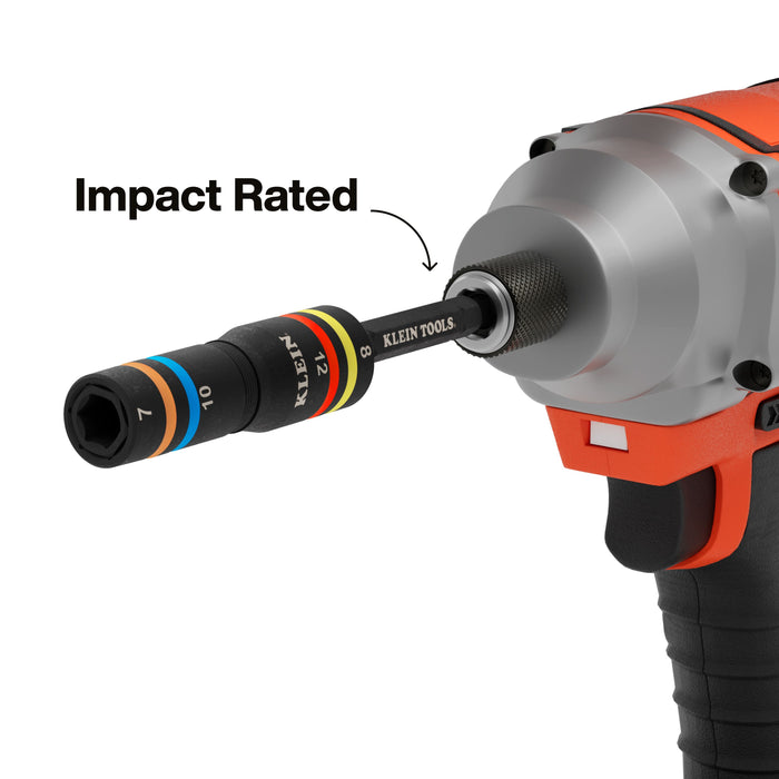 Klein Tools Quad-8 Heavy-Duty Impact Flip Sockets, Metric, 3-Piece