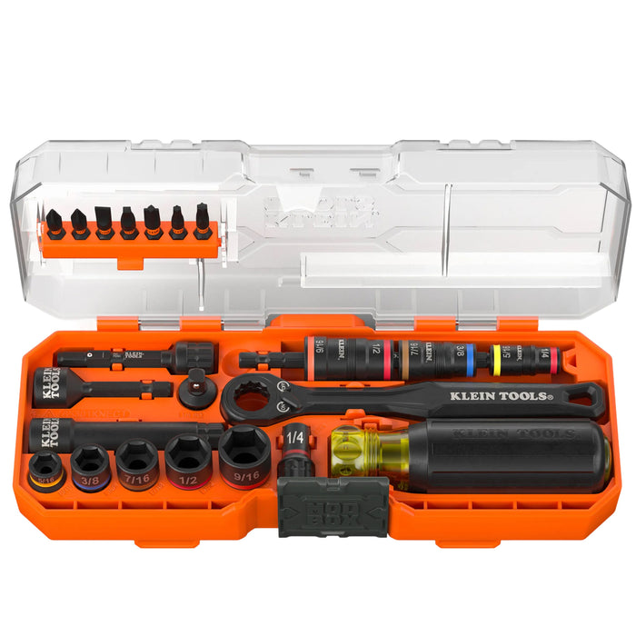 Klein Tools KNECT Pass-Through and Flip Socket Starter Set, SAE, 23-Piece