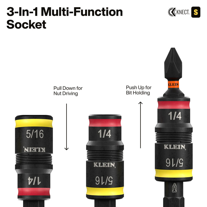 Klein Tools KNECT Pass-Through and Flip Socket Starter Set, SAE, 23-Piece