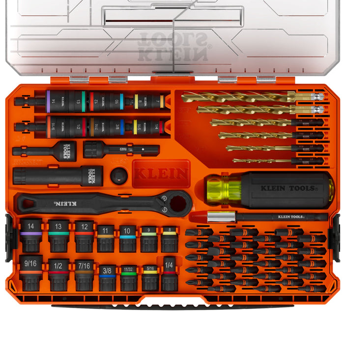 Klein Tools KNECT Impact-Rated Drill and Driver Combo Set, SAE/Metric, 65-Piece
