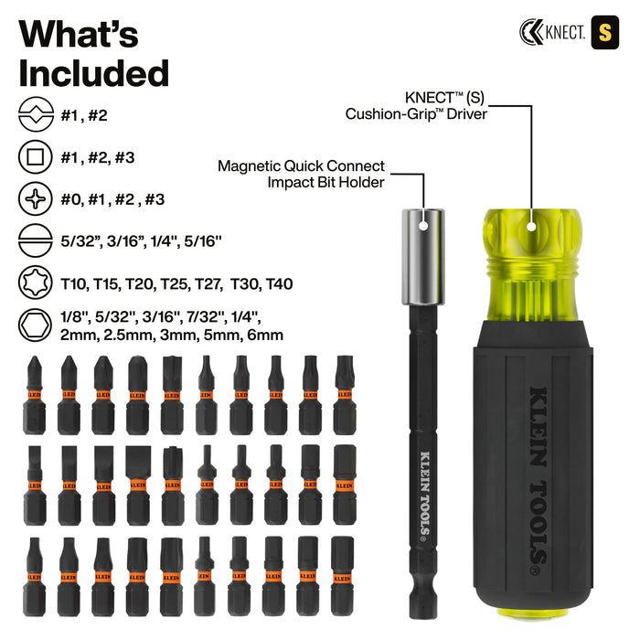 Klein Tools KNECT Impact-Rated Drill and Driver Combo Set, SAE/Metric, 65-Piece